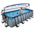 Bazén s krytom pieskovou filtráciou a tepelným čerpadlom Stone pool Exit Toys oceľová konštrukcia 540*250*122 cm šedý od 6 rokov