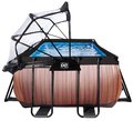 Bazén s krytom pieskovou filtráciou a tepelným čerpadlom Wood pool Exit Toys oceľová konštrukcia 540*250*122 cm hnedý od 6 rokov