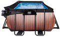 Bazén s krytom pieskovou filtráciou a tepelným čerpadlom Wood pool Exit Toys oceľová konštrukcia 540*250*122 cm hnedý od 6 rokov