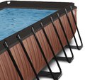 Bazén s krytom pieskovou filtráciou a tepelným čerpadlom Wood pool Exit Toys oceľová konštrukcia 540*250*122 cm hnedý od 6 rokov