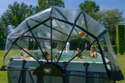 Bazén s krytom pieskovou filtráciou a tepelným čerpadlom Black Leather pool Exit Toys oceľová konštrukcia 540*250*122 cm čierny od 6 rokov