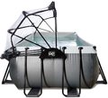 Bazén s krytom pieskovou filtráciou a tepelným čerpadlom Black Leather pool Exit Toys oceľová konštrukcia 540*250*122 cm čierny od 6 rokov