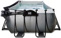Bazén s krytom pieskovou filtráciou a tepelným čerpadlom Black Leather pool Exit Toys oceľová konštrukcia 540*250*122 cm čierny od 6 rokov