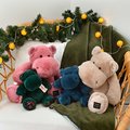 Plyšový hrošík Hip'Pop Histoire d’ Ours modrý 25 cm od 0 mes