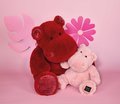 Plyšový hrošík Hip'Pie Histoire d’ Ours ružový 25 cm od 0 mes