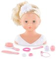 Kadernícka hlava na česanie Styling Head Corolle s krásne jemnými blond vláskami 25 cm a 10 doplnkov