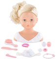 Kadernícka hlava na česanie Styling Head Corolle s krásne jemnými blond vláskami 25 cm a 10 doplnkov