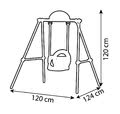 Hojdačka s kovovou konštrukciou Metal Baby Swing 120 cm Smoby od 6 mes