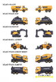 Autíčka stavebné Volvo Construction Edition Majorette s pohyblivými časťami 7,5 cm dĺžka 3 druhy 2 varianty