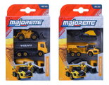 Autíčka stavebné Volvo Construction Edition Majorette s pohyblivými časťami 7,5 cm dĺžka 3 druhy 2 varianty