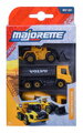Autíčka stavebné Volvo Construction Edition Majorette s pohyblivými časťami 7,5 cm dĺžka 3 druhy 2 varianty