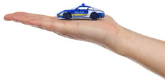 Mașinuțe Poliție Tune It Safe Giftpack Majorette set metalic de 5 tipuri în ambalaj cadou, lungime 7,5 cm, 1:64