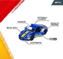 Mașinuțe Poliție Tune It Safe Giftpack Majorette set metalic de 5 tipuri în ambalaj cadou, lungime 7,5 cm, 1:64