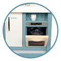 Kuchynka elektronická Bon Appetit Kitchen Smoby s kávovarom a chladnička s rúrou na pečenie 23 doplnkov 96 cm výška/49 cm pult