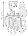 Kuchynka elektronická Bon Appetit Kitchen Smoby s kávovarom a chladnička s rúrou na pečenie 23 doplnkov 96 cm výška/49 cm pult