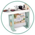 Kuchynka so zvukmi Cherry Kitchen Green Smoby s jedálenským stolom rúrou a chladnička s 25 doplnkami