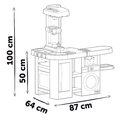 Kuchynka elektronická s práčkou a žehliacou doskou Tefal Cleaning Kitchen 360° Smoby so zvukmi a funkčnými spotrebičmi 36 doplnkov 100 cm výška/51 cm 