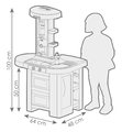 Kuchynka so zvukom a svetlom Tech Edition Kitchen Smoby s funkčnými spotrebičmi a potravinami a 35 doplnkov 100 cm výška/51 cm pult
