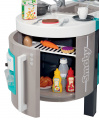 Kuchynka Tefal French Touch Bubble Smoby elektronická s magickým bublaním grilom ľadom a 46 doplnkami tyrkysovo-šedá