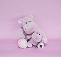 Plyšový hrošík Hip'Power Histoire d’ Ours fialový 25 cm od 0 mes