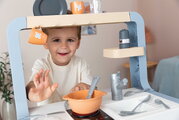 Kuchynka elektronická Rosemary Kitchen Smoby so zvukom 19 doplnkov s výškou pracovnej dosky 51 cm