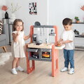 Kuchynka elektronická so zásuvkou na príbory Safran Kitchen Smoby so zvukom a kávovar s jedálenským kútikom 24 doplnkov