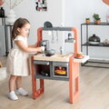 Kuchynka elektronická so zásuvkou na príbory Safran Kitchen Smoby so zvukom a kávovar s jedálenským kútikom 24 doplnkov