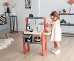 Kuchynka elektronická so zásuvkou na príbory Safran Kitchen Smoby so zvukom a kávovar s jedálenským kútikom 24 doplnkov