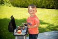 Grill Barbecue Smoby s mechanickými funkciami a zvukom a 18 doplnkami 73 cm výška