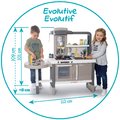 Kuchynka elektronická s nastaviteľnou výškou Tefal Evolutive Kitchen Smoby s bublajúcou vodou a funkčnými spotrebičmi 40 doplnkov 101 cm výška/51 cm p