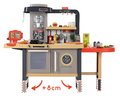 Kuchynka s reštauráciou elektronická Burger Chef Corner Smoby s tečúcou vodou a funkčné spotrebiče s potravinami 70 doplnkov 101 cm výška/51 cm pult