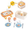 Piknikový košík a stolík 2v1 Winnie the Pooh Picnic Basket Smoby s obedovou súpravou 15 doplnkov od 18 mes