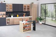 Kuchynka ostrovček s magickými cestovinami Kitchen Island 360° Smoby obojstranná s otvárateľnou rúrou a úložným priestorom 23 doplnkov