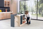 Kuchynka ostrovček s magickými cestovinami Kitchen Island 360° Smoby obojstranná s otvárateľnou rúrou a úložným priestorom 23 doplnkov