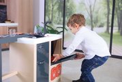 Kuchynka ostrovček s magickými cestovinami Kitchen Island 360° Smoby obojstranná s otvárateľnou rúrou a úložným priestorom 23 doplnkov