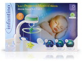 Hudobný kolotoč nad postieľku 3in1 Projector Musical Mobile Infantino s projektorom a nočným svetlom zelený od 0 mes
