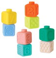 Kocky Super Soft Squeeze & Stack Block Set Infantino 8 mäkkých kociek od 6 mes
