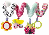 Špirála s aktivitami Pink Spiral Activity Toy Infantino ku kočíku hrkajúce a šuštiace hračky ružová od 0 mes