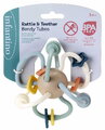 Hrkálka s hryzátkami Rattle & Teether Bendy Tubes Muted Color Infantino s korálkami a slučkami od 3 mes INF316824