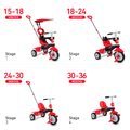 Trojkolka Zoom Red 4in1 smarTrike Touch Steering červená s gumenými kolesami a tlmičom na kolese od 10 mes