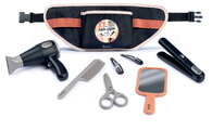 Kadernícky opasok s elektronickým sušičom na vlasy My Hair Style Belt Smoby so zvukom a svetlom a zrkadlom 8 doplnkov