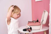 Kozmetický kufrík so zrkadlom My Beauty Vanity Smoby kaderníctvo s fénom a kozmetika s nechtovým štúdiom 10 doplnkov