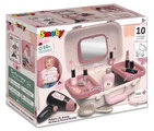 Kozmetický kufrík so zrkadlom My Beauty Vanity Smoby kaderníctvo s fénom a kozmetika s nechtovým štúdiom 10 doplnkov