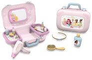 Kozmetický kufrík so zrkadlom Princezné Disney Beauty Vanity Smoby kozmetika s kaderníctvom a nechtovým štúdiom s 10 doplnkami