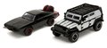 Autíčka Tejs Jeep Wrangler a Dodge Charger 1970 Fast & Furious Twin Pack Jada kovové s otvárateľnými dverami dĺžka 13 cm 1:32