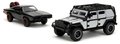 Autíčka Tejs Jeep Wrangler a Dodge Charger 1970 Fast & Furious Twin Pack Jada kovové s otvárateľnými dverami dĺžka 13 cm 1:32