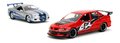 Autíčka Mitsubishi Lancer Evolution IX a Nissan Skyline GTR R34 Fast & Furious Twin Pack Jada kovové s otvárateľnými dverami dĺžka 13 cm 1:32