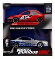 Autíčka Mitsubishi Lancer Evolution IX a Nissan Skyline GTR R34 Fast & Furious Twin Pack Jada kovové s otvárateľnými dverami dĺžka 13 cm 1:32