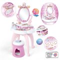 Kozmetický stolík Disney Princess 2in1 Hairdresser Smoby a stolička s 10 skrášľovacími doplnkami 94 cm výška