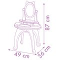 Kozmetický stolík s otáčateľným zrkadlom a stoličkou Gabby Dressing Table 2v1 Smoby s úložným priestorom pre 12 doplnkov